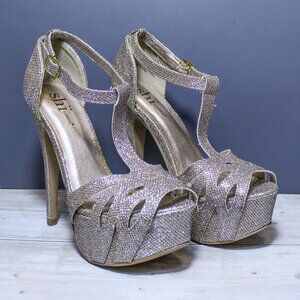 SHI By Journeys Womens Stiletto Party Event Formal Pumps Sparkle Size 8.5